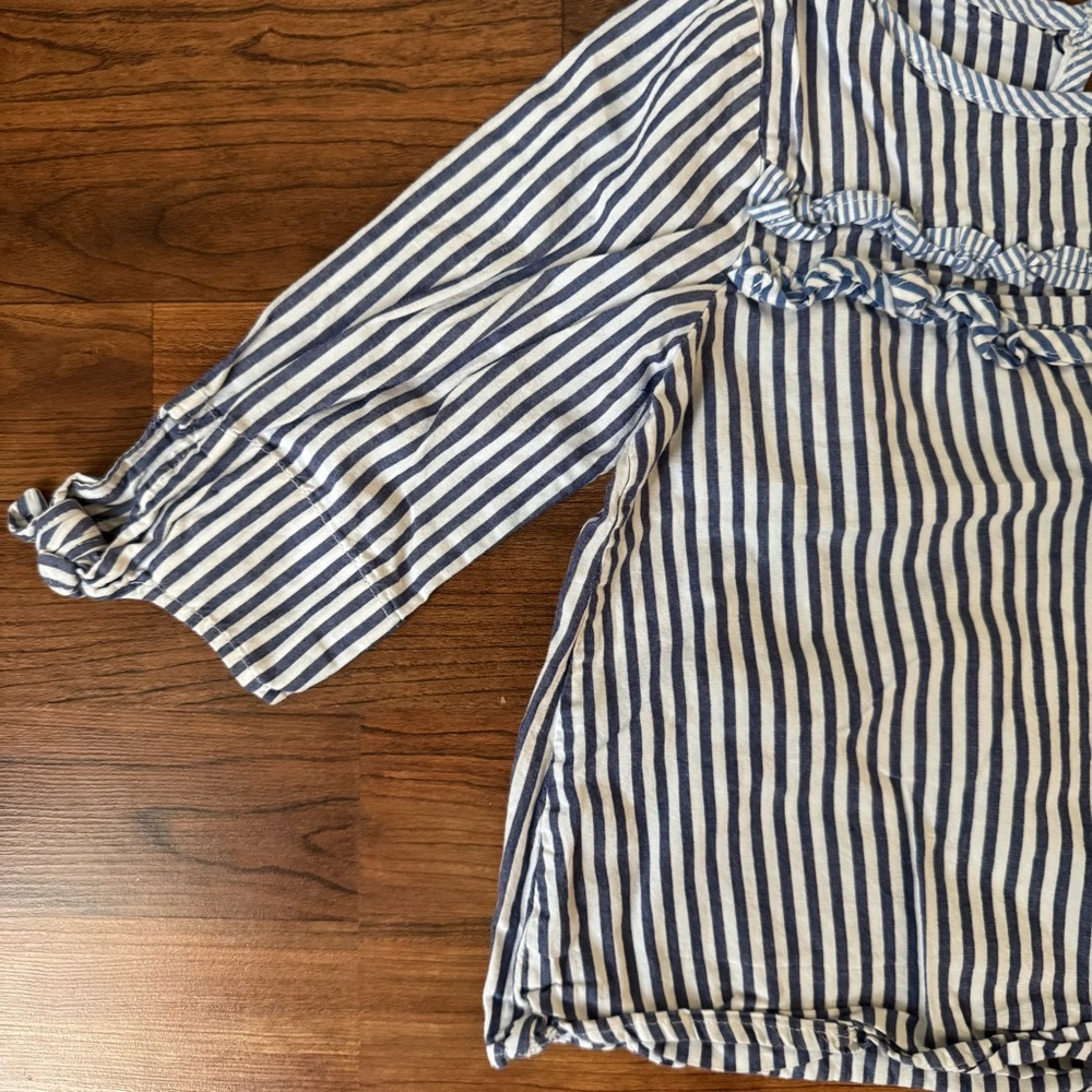 Dip | Striped Ruffle Top and Light Blue Pant Set - Picture 4 of 9